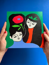 Load image into Gallery viewer, Original Acrylic Painting: Green Glances (free US shipping)