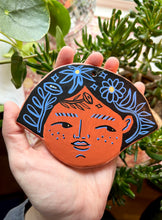 Load image into Gallery viewer, Side Eye Face # 3 - Clay Wall Hanging