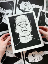 Load image into Gallery viewer, Handprinted Blockprint • Frankenstein