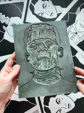 Load image into Gallery viewer, Handprinted Blockprint • Frankenstein