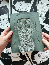 Load image into Gallery viewer, Handprinted Blockprint • Dracula
