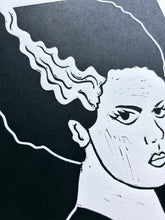 Load image into Gallery viewer, Handprinted Blockprint • Bride of Frankenstein
