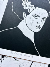 Load image into Gallery viewer, Handprinted Blockprint • Bride of Frankenstein