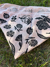 Load image into Gallery viewer, Black Wildflowers #1 - Naturally Dyed and Handprinted Scarf