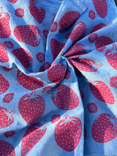 Load image into Gallery viewer, Pink Strawberries - Naturally Dyed and Handprinted Scarf