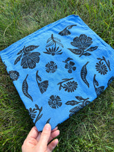 Load image into Gallery viewer, Black Wildflowers #2 - Naturally Dyed and Handprinted Scarf