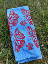 Load image into Gallery viewer, Red Butterflies - Naturally Dyed and Handprinted Scarf