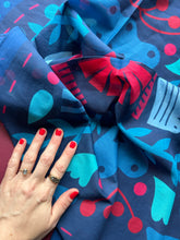 Load image into Gallery viewer, Folky Blues Cotton Scarf