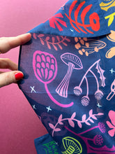 Load image into Gallery viewer, Mushrooms + Flowers Cotton Scarf