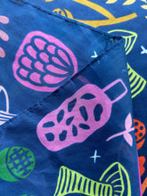 Load image into Gallery viewer, Mushrooms + Flowers Cotton Scarf