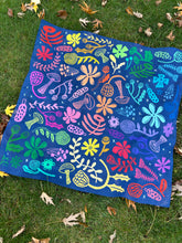 Load image into Gallery viewer, Mushrooms + Flowers Cotton Scarf