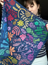Load image into Gallery viewer, Mushrooms + Flowers Cotton Scarf