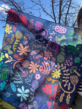 Load image into Gallery viewer, Mushrooms + Flowers Cotton Scarf