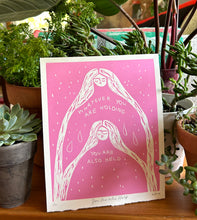 Load image into Gallery viewer, Handprinted Blockprint in Pink • You Are Also Held • Limited Edition