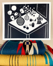 Load image into Gallery viewer, Handprinted Blockprint • Night Kitchen • Limited Edition of 12