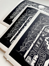 Load image into Gallery viewer, Handprinted Blockprint • Dream House in Black