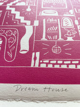Load image into Gallery viewer, Handprinted Blockprint • Dream House in Rose Pink