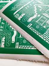 Load image into Gallery viewer, Handprinted Blockprint • Dream House in Jade Green