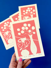Load image into Gallery viewer, Handprinted Blockprint - “Pink Still Life” Limited Edition