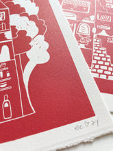 Load image into Gallery viewer, Handprinted Blockprint - Dream House in Warm Orange