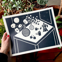 Load image into Gallery viewer, Handprinted Blockprint • Night Kitchen • Limited Edition of 12