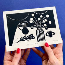 Load image into Gallery viewer, Handprinted Blockprint • At Home # 4 in Black
