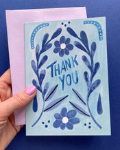 Load image into Gallery viewer, Vintage Blue Thank You Card