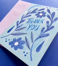 Load image into Gallery viewer, Vintage Blue Thank You Card