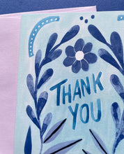 Load image into Gallery viewer, Vintage Blue Thank You Card