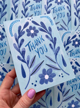 Load image into Gallery viewer, Vintage Blue Thank You Card