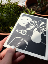 Load image into Gallery viewer, Handprinted Blockprint • At Home # 2 in Black