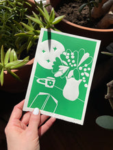Load image into Gallery viewer, Handprinted Blockprint • At Home # 2 in Green