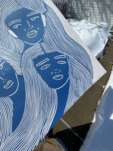 Load image into Gallery viewer, &quot;Us&quot; screenprint in blue gradient / 18x24&quot;

