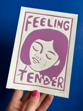 Load image into Gallery viewer, Handprinted Blockprint • “Feeling Tender” in Lilac

