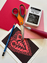 Load image into Gallery viewer, Intro to Blockprinting: Valentine Edition! At the Toolbox Collective  — February 2nd, 2025
