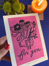 Load image into Gallery viewer, Limited Edition print: “Pink Bouquet” in Pink + Black
