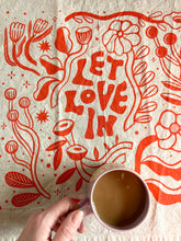 Load image into Gallery viewer, Let Love In Cotton Tea Towel
