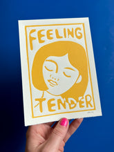 Load image into Gallery viewer, Handprinted Blockprint • “Feeling Tender” in Marigold
