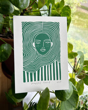 Load image into Gallery viewer, Handprinted Blockprint • Wrapped Around in Green
