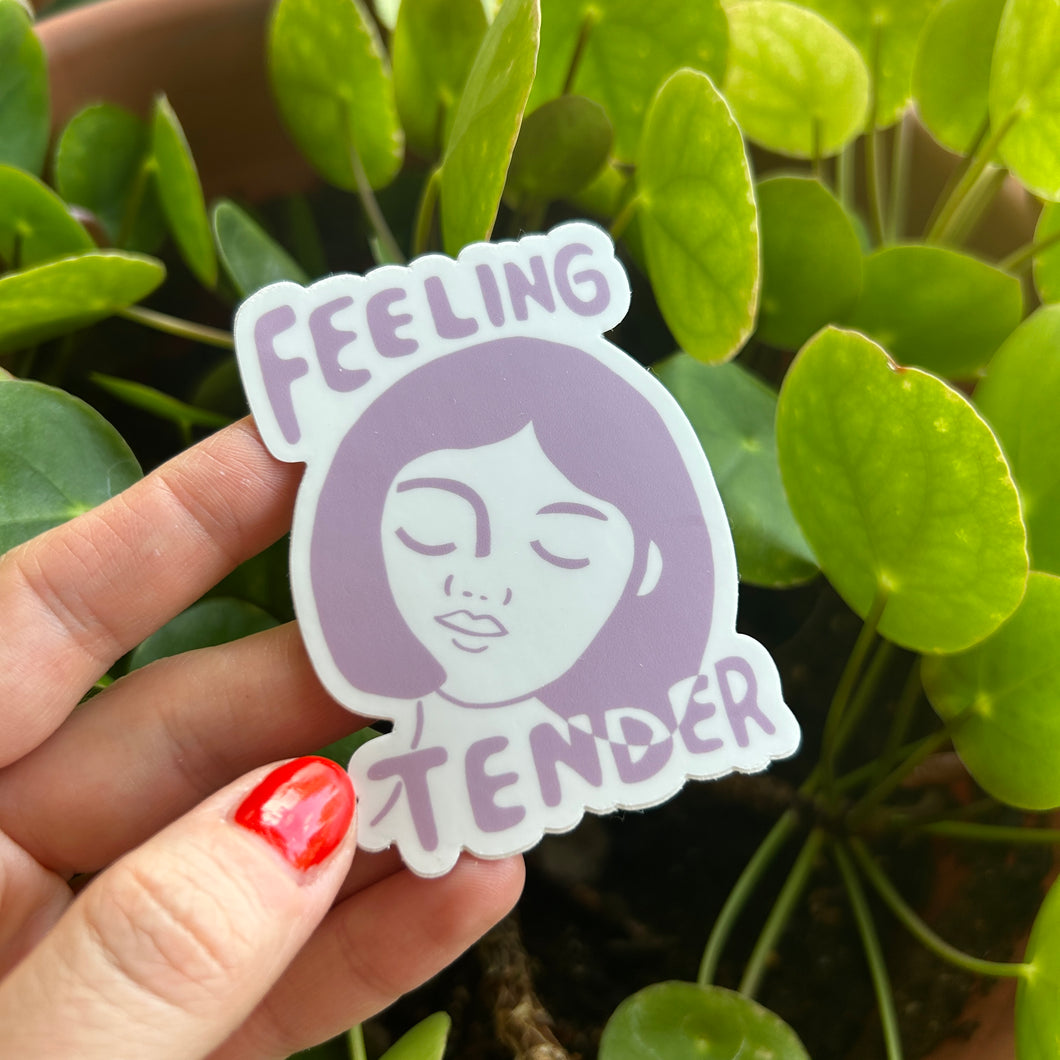 Wholesale — Feeling Tender Vinyl Sticker (in lavender)