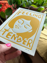 Load image into Gallery viewer, Handprinted Blockprint • “Feeling Tender” in Marigold
