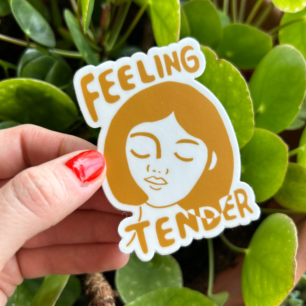 Wholesale — Feeling Tender Vinyl Sticker (in marigold)