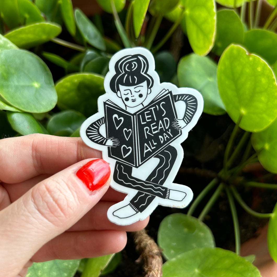 Wholesale — Let’s Read All Day Vinyl Sticker
