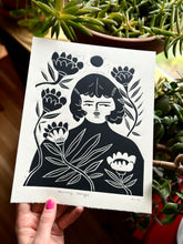 Load image into Gallery viewer, Handprinted Blockprint • “Morning Magic” in Black
