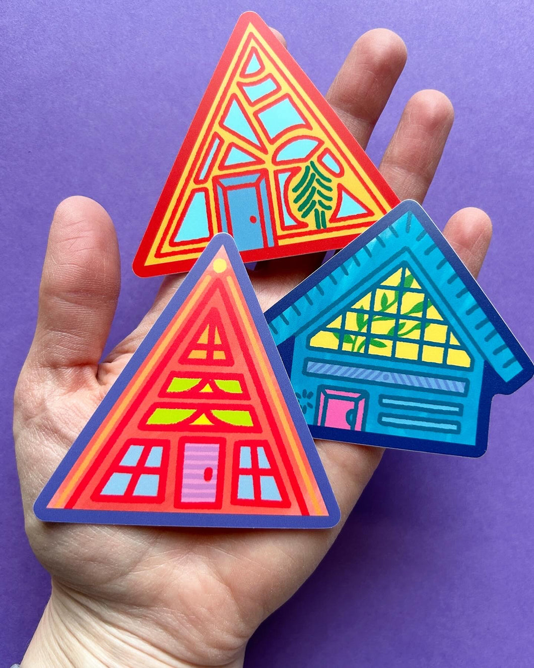 A-Frame Cabins Sticker Pack • Set of 3 • Free Shipping