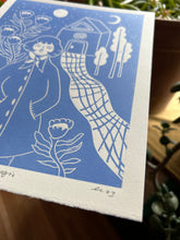 Load image into Gallery viewer, Handprinted Blockprint • “Night Magic” in Cornflower Blue
