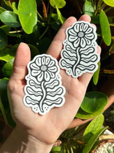 Load image into Gallery viewer, Black + White Bloom Sticker Pack • Set of 2 • Free Shipping
