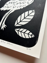Load image into Gallery viewer, Handprinted Blockprint • Great Blue Heron in Black
