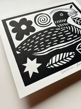 Load image into Gallery viewer, Handprinted Blockprint • Common Loon in Black

