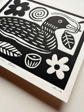 Load image into Gallery viewer, Handprinted Blockprint • Common Loon in Black

